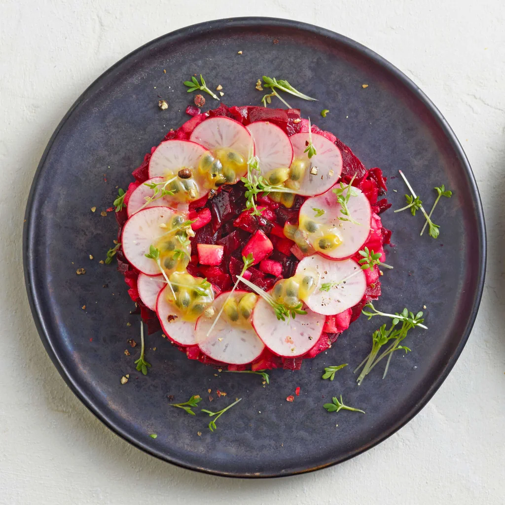 Tartare de betteraves rouges rôties