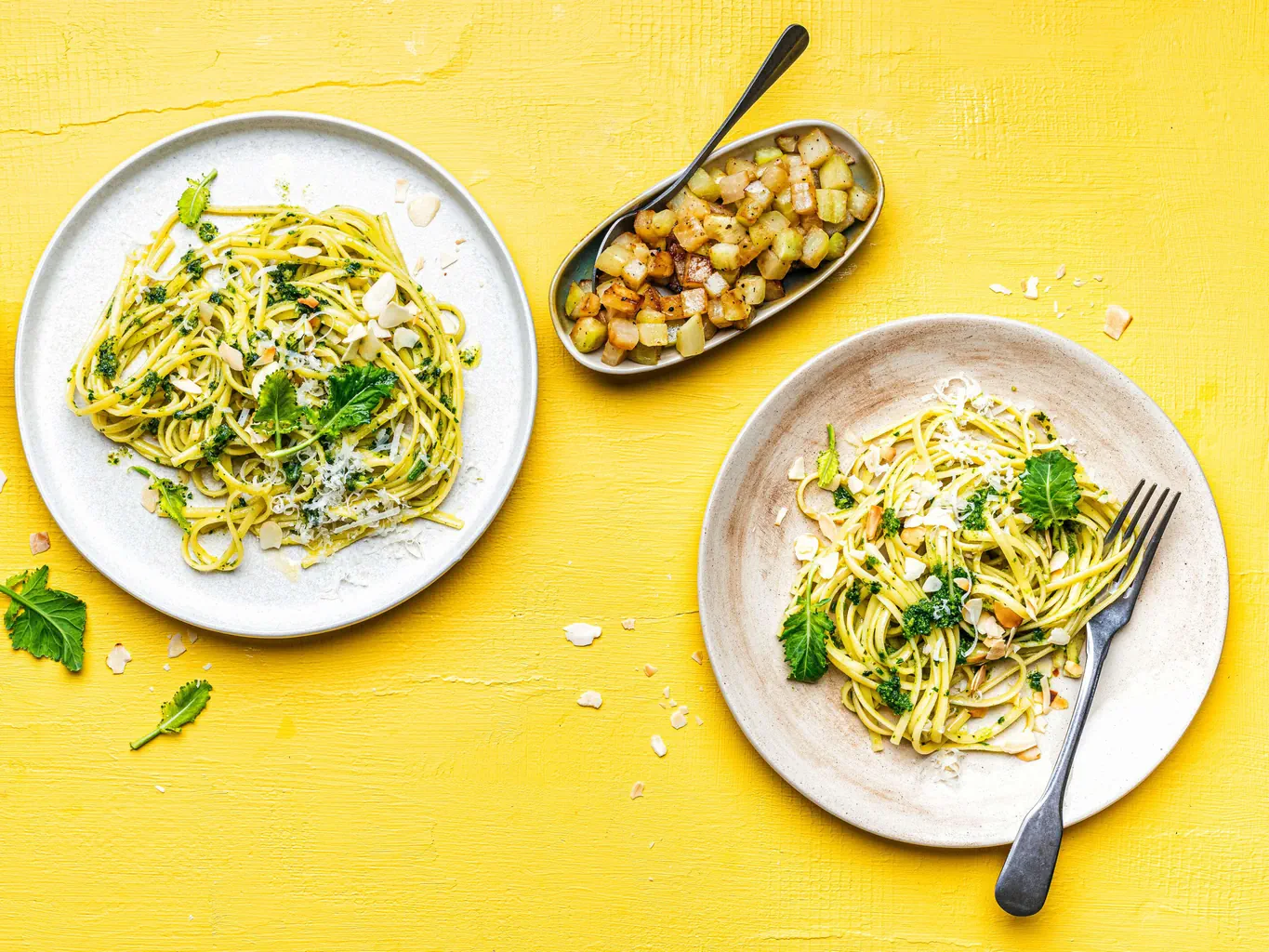Linguine mit Kohlrabi-Pesto