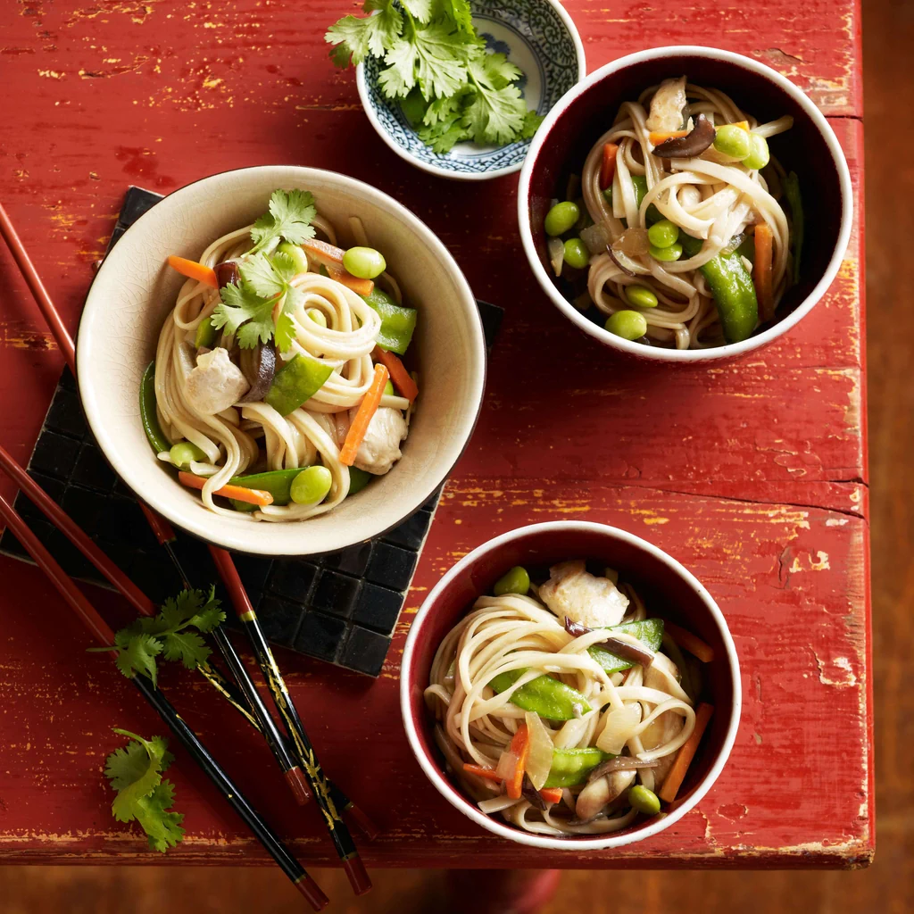 Gebratene Nudeln mit Poulet