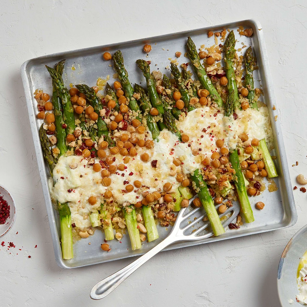 Asperges au four avec burrata 