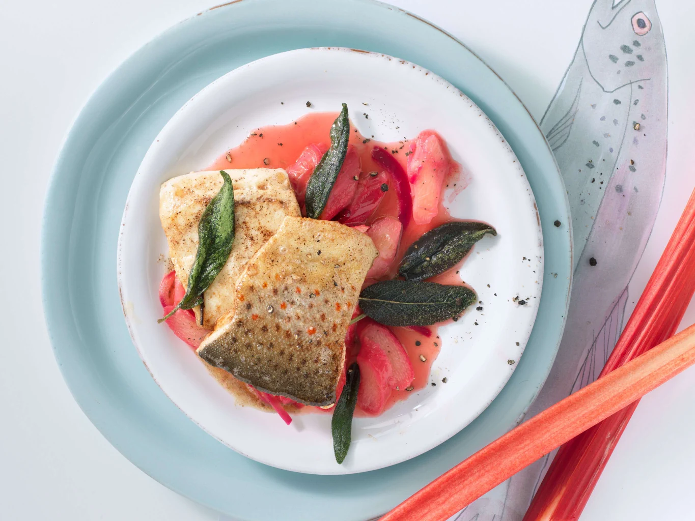 Filet de truite sur lit de rhubarbe
