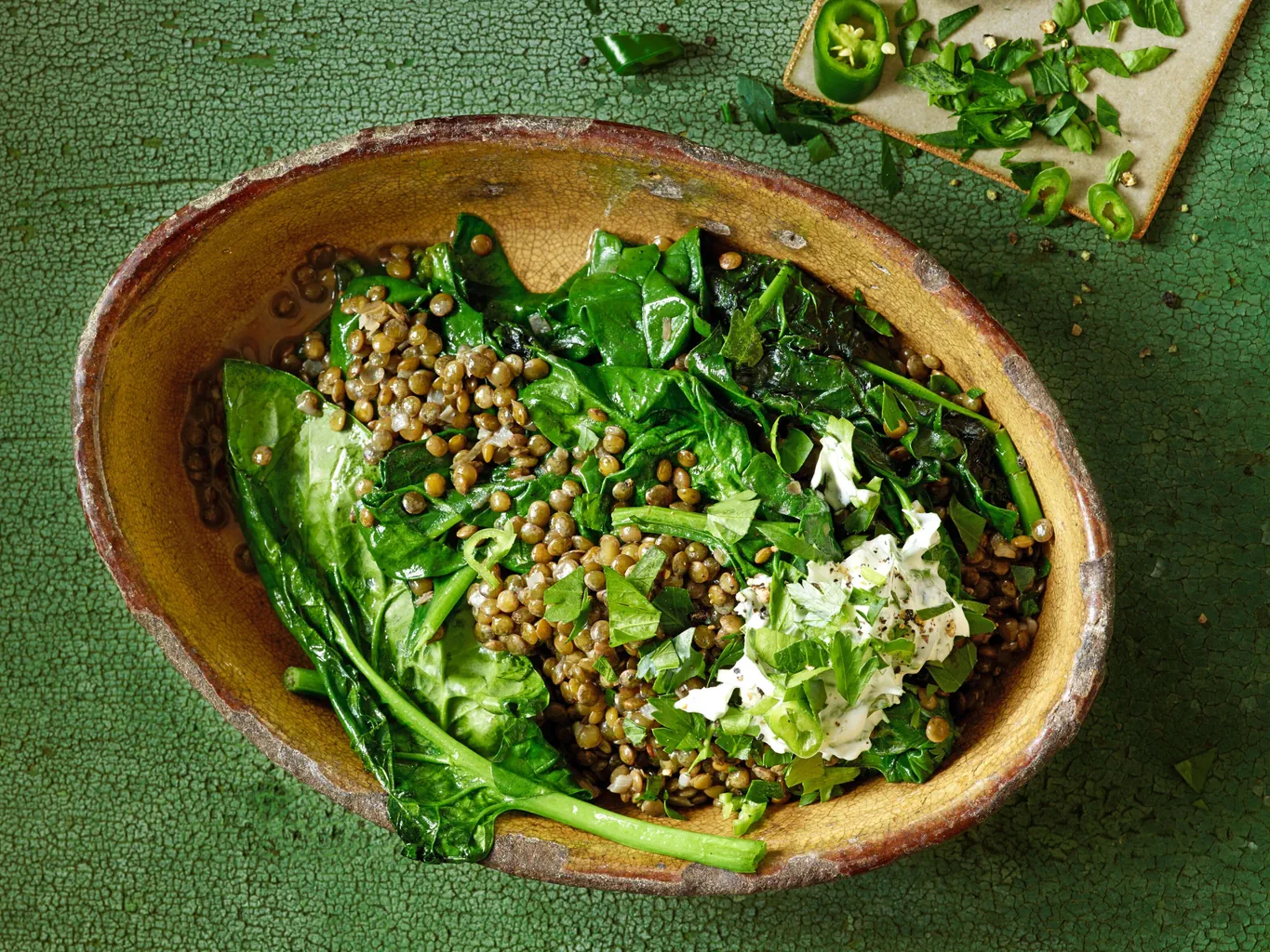 Lenticchie con spinaci