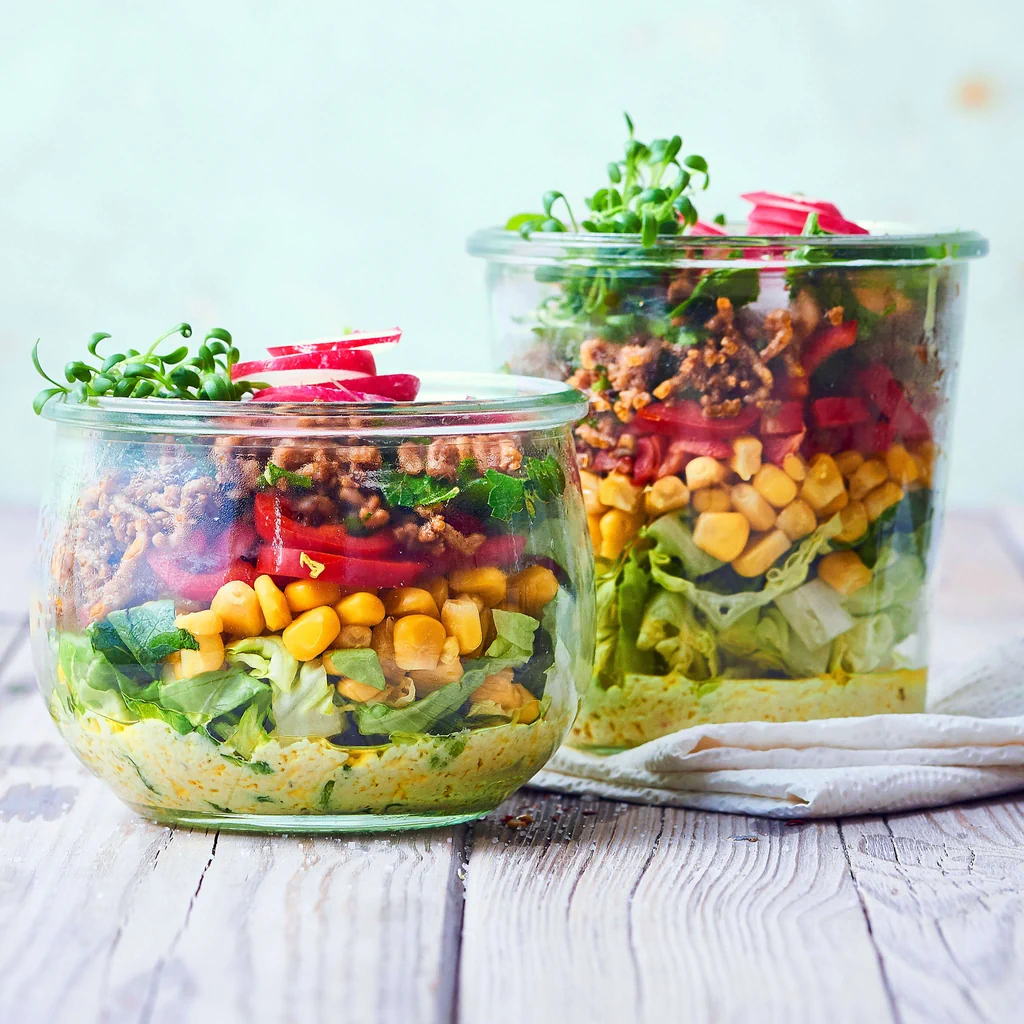  Salade de viande hachée piquante avec maïs