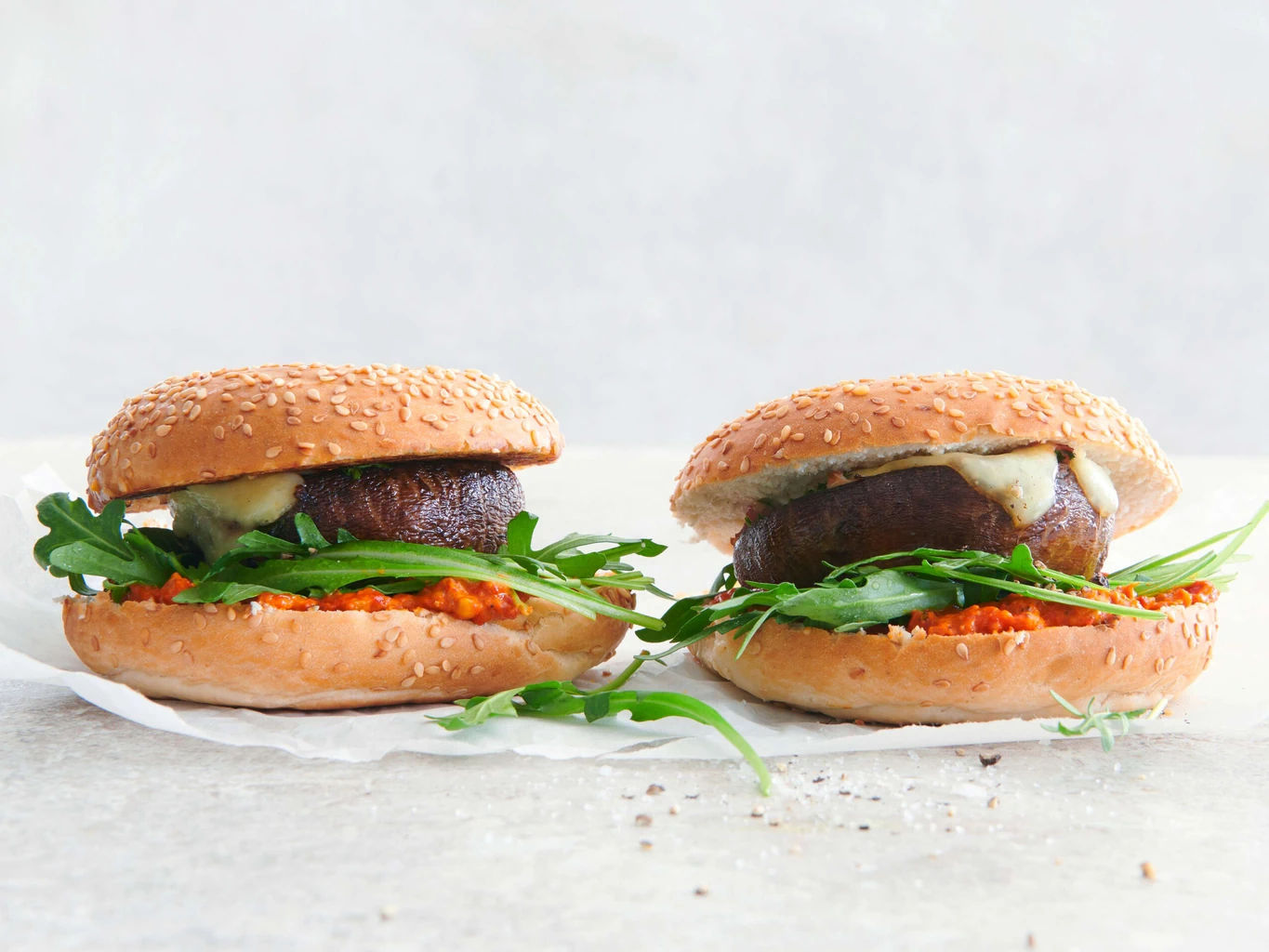 Sandwich au portobello avec bagel