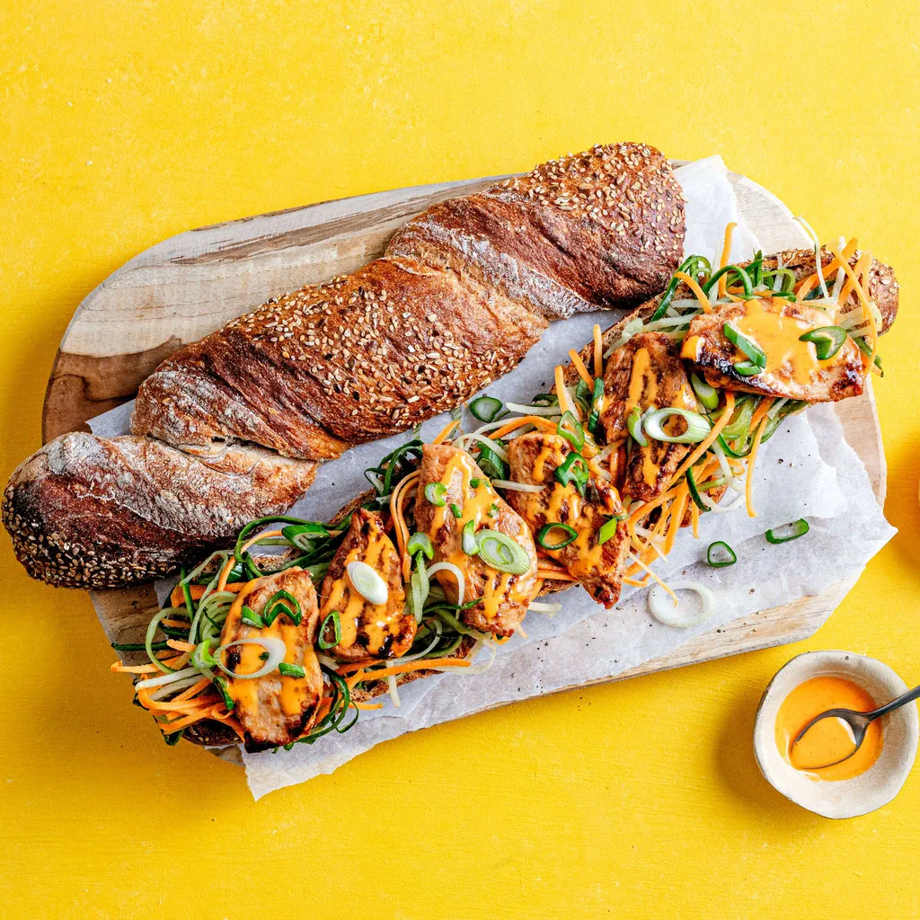 Sandwich au poulet avec crudités 