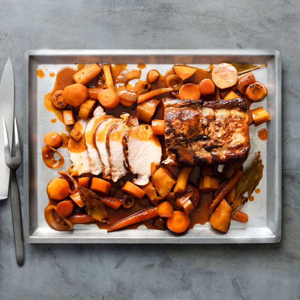 Rôti de porc avec légumes