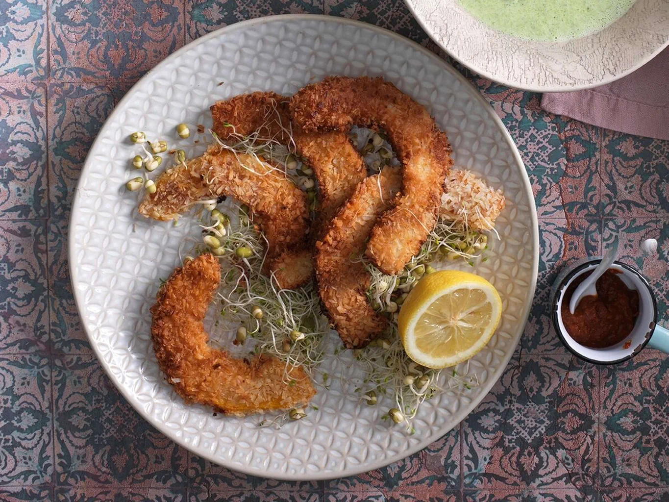 Kokos-Kürbis mit Sprossen