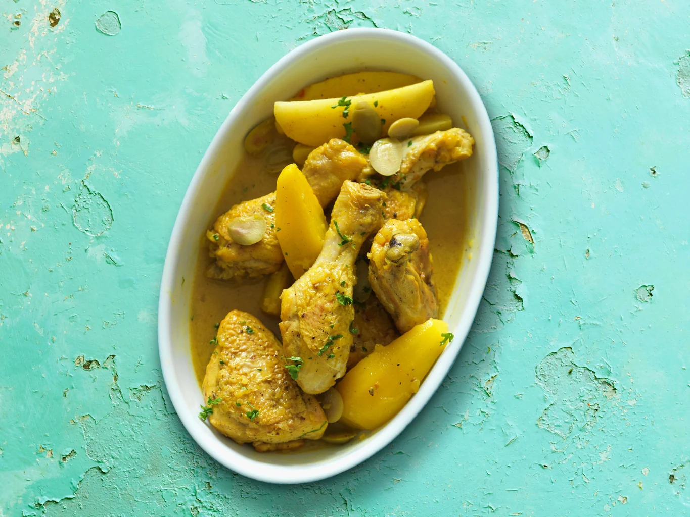 Safran-Poulet mit Salzzitrone