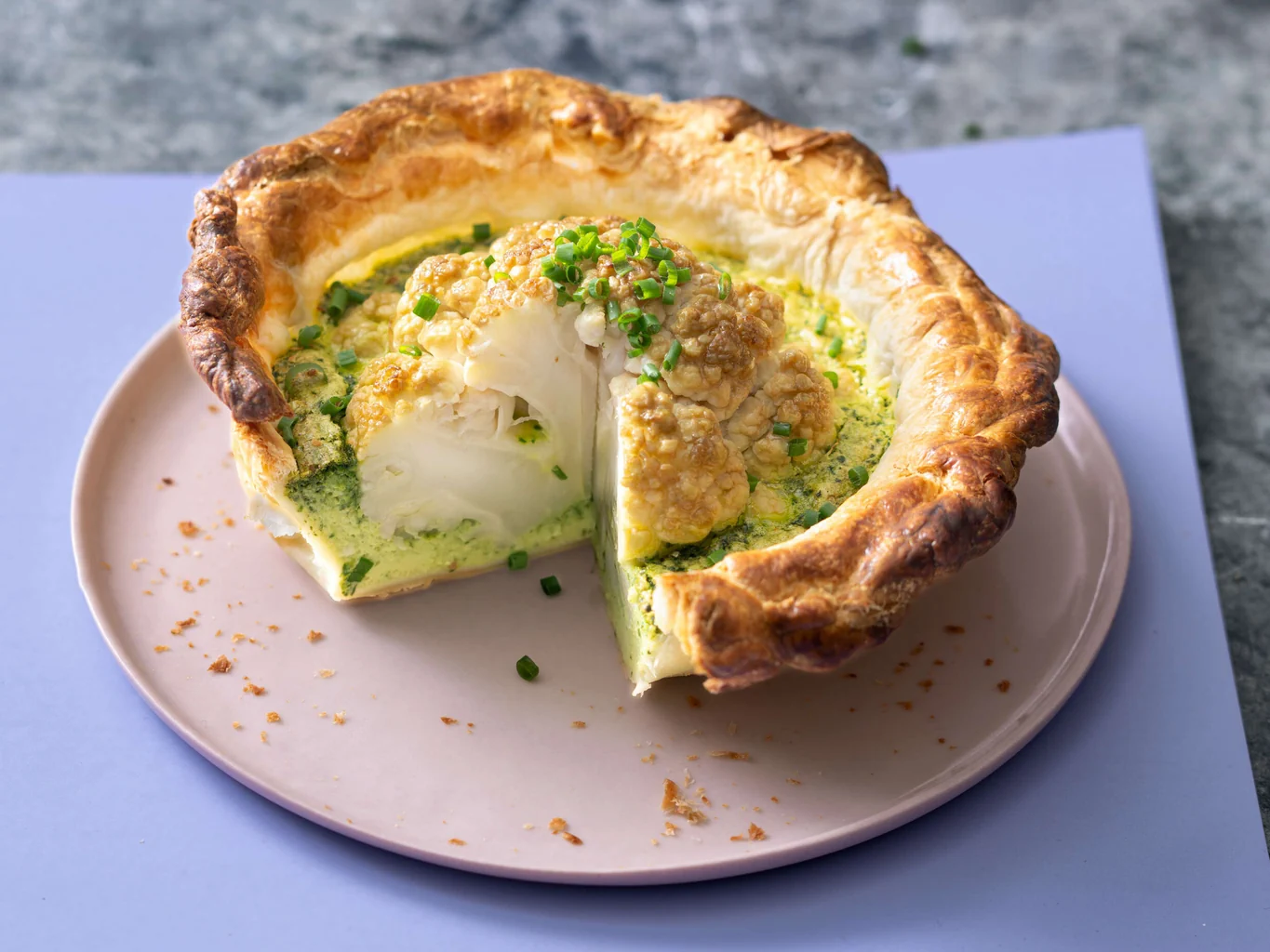 Quiche con cavolfiore intero