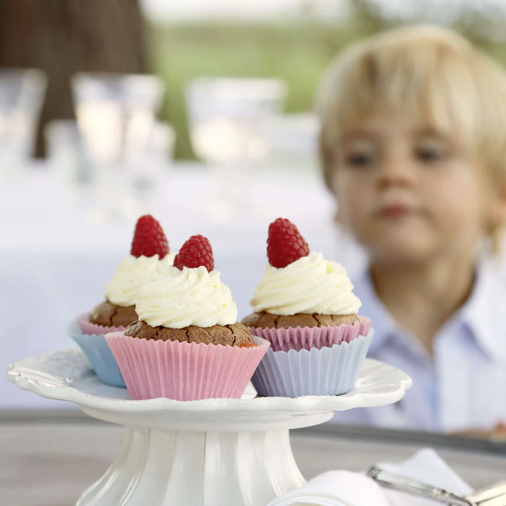 Schokoladen-Muffin mit Rahmhaube