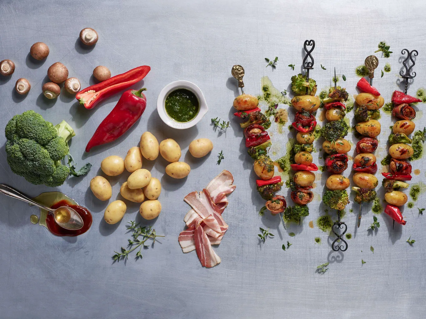 Spiedini di patate e verdure