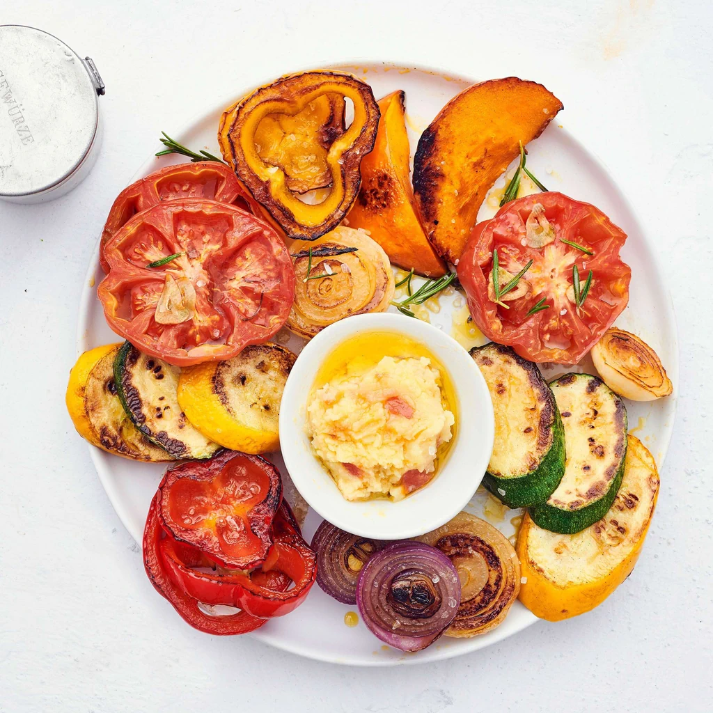 Stufato di verdure con aioli al pomodoro