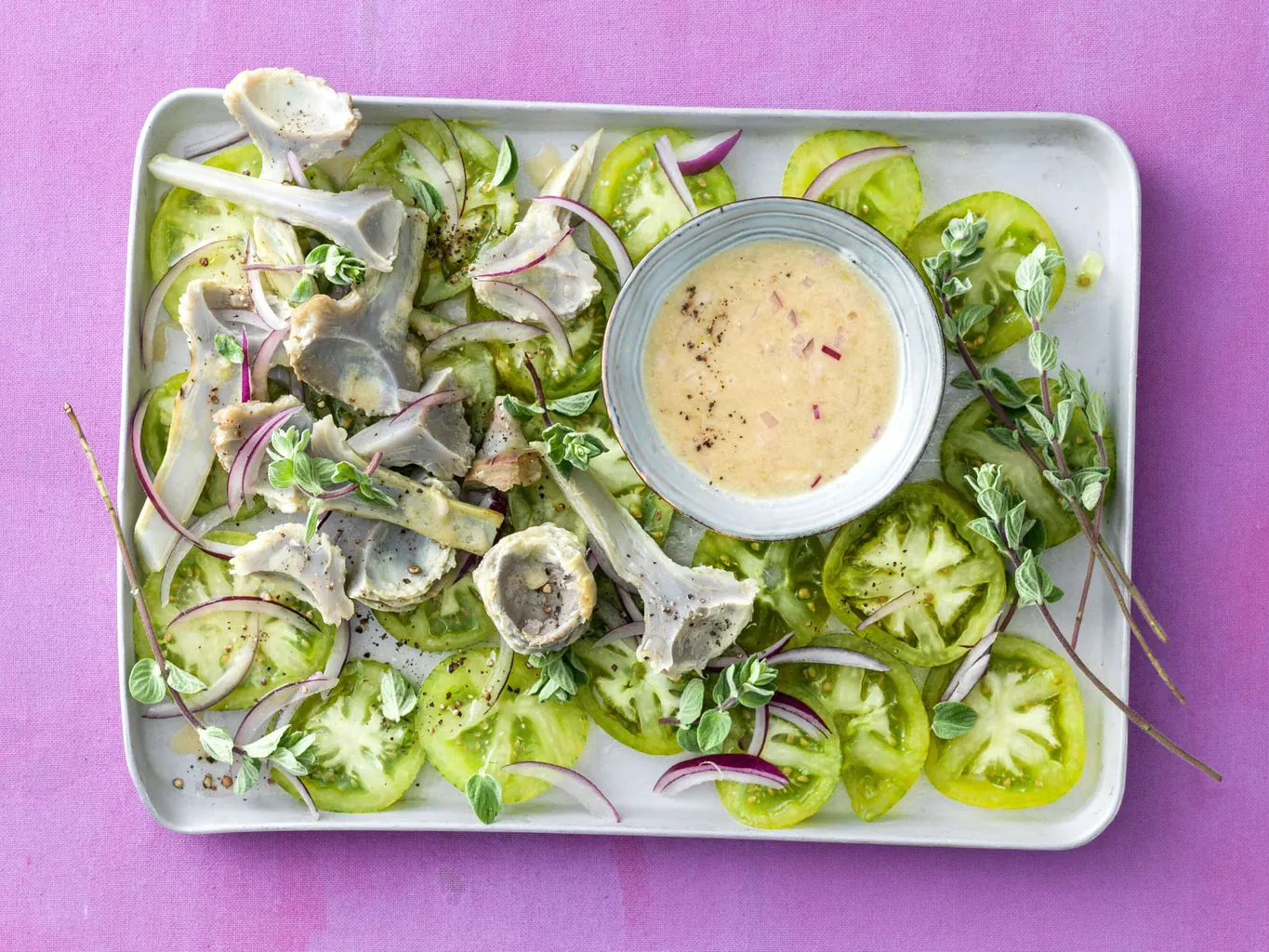 Insalata di carciofi con dressing all'uva e al Cynar