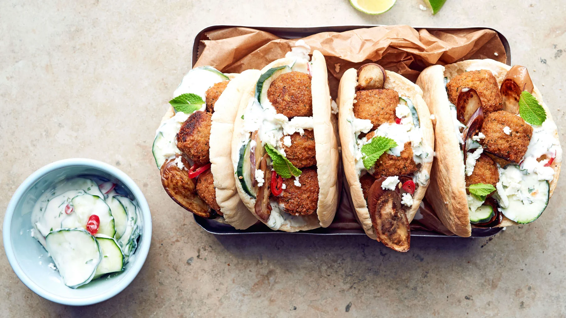 Pane pita con falafel