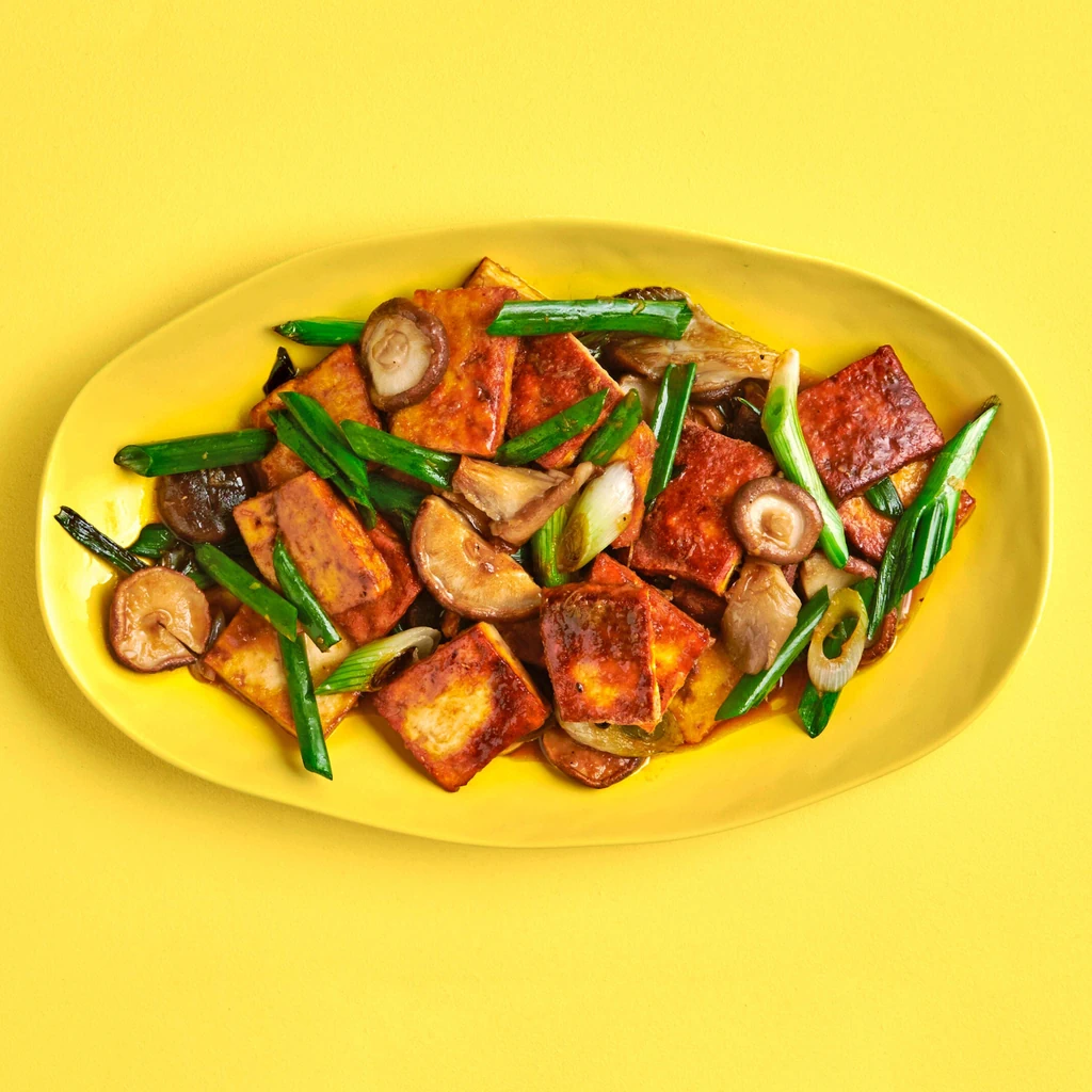 Knuspertofu mit Pilzen