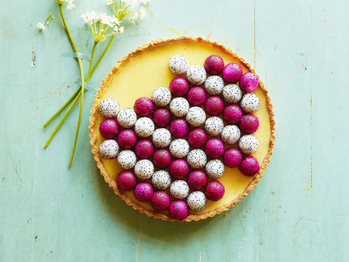 Tarte au citron et pitahaya