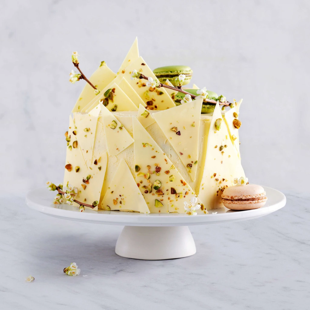 Torta ai pistacchi con cioccolato bianco