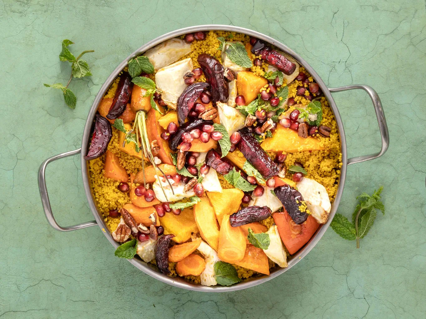 Couscous al curry con verdure al forno