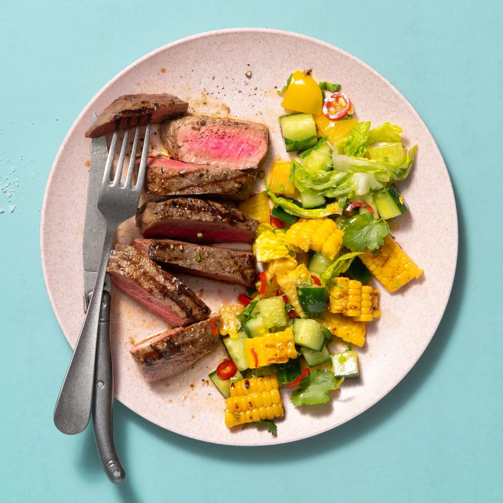 Rindshuft mit Grillmais-Salat