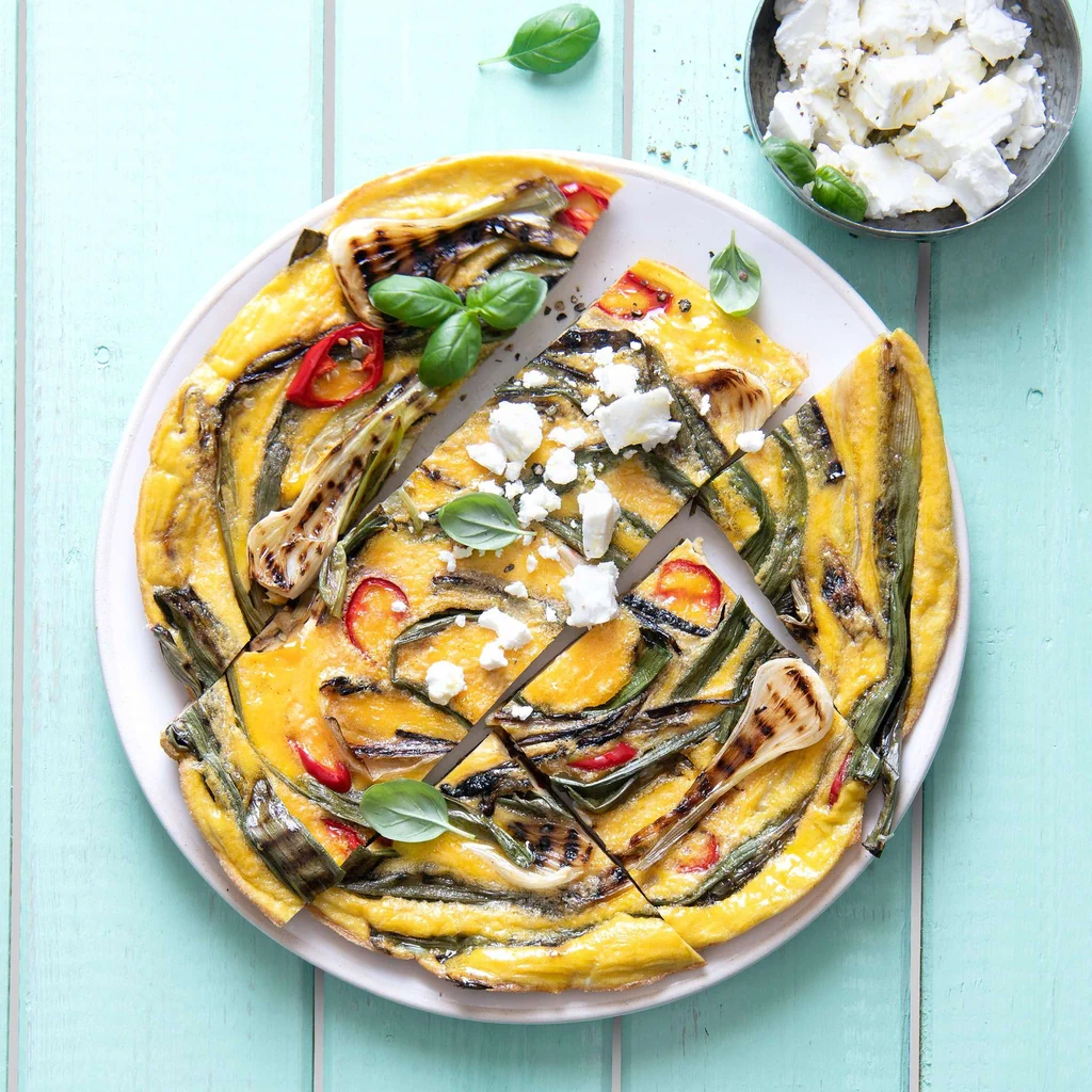 Frittata aux oignons nouveaux