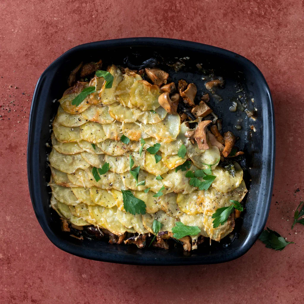 Gratin di patate ai funghi