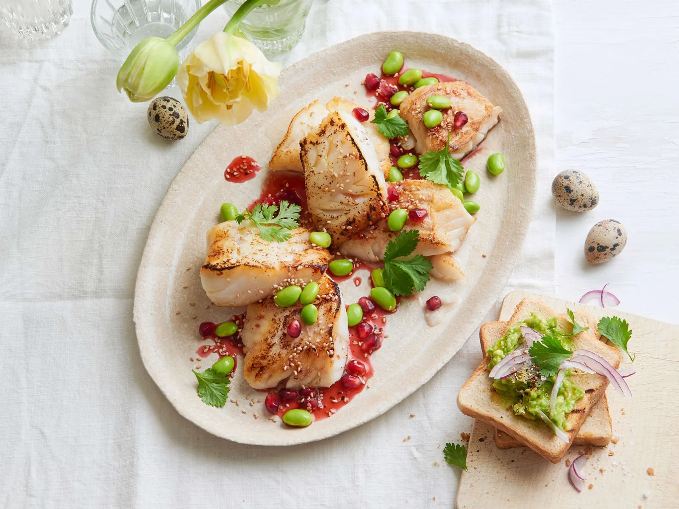 Kabeljaufilet mit Granatapfel