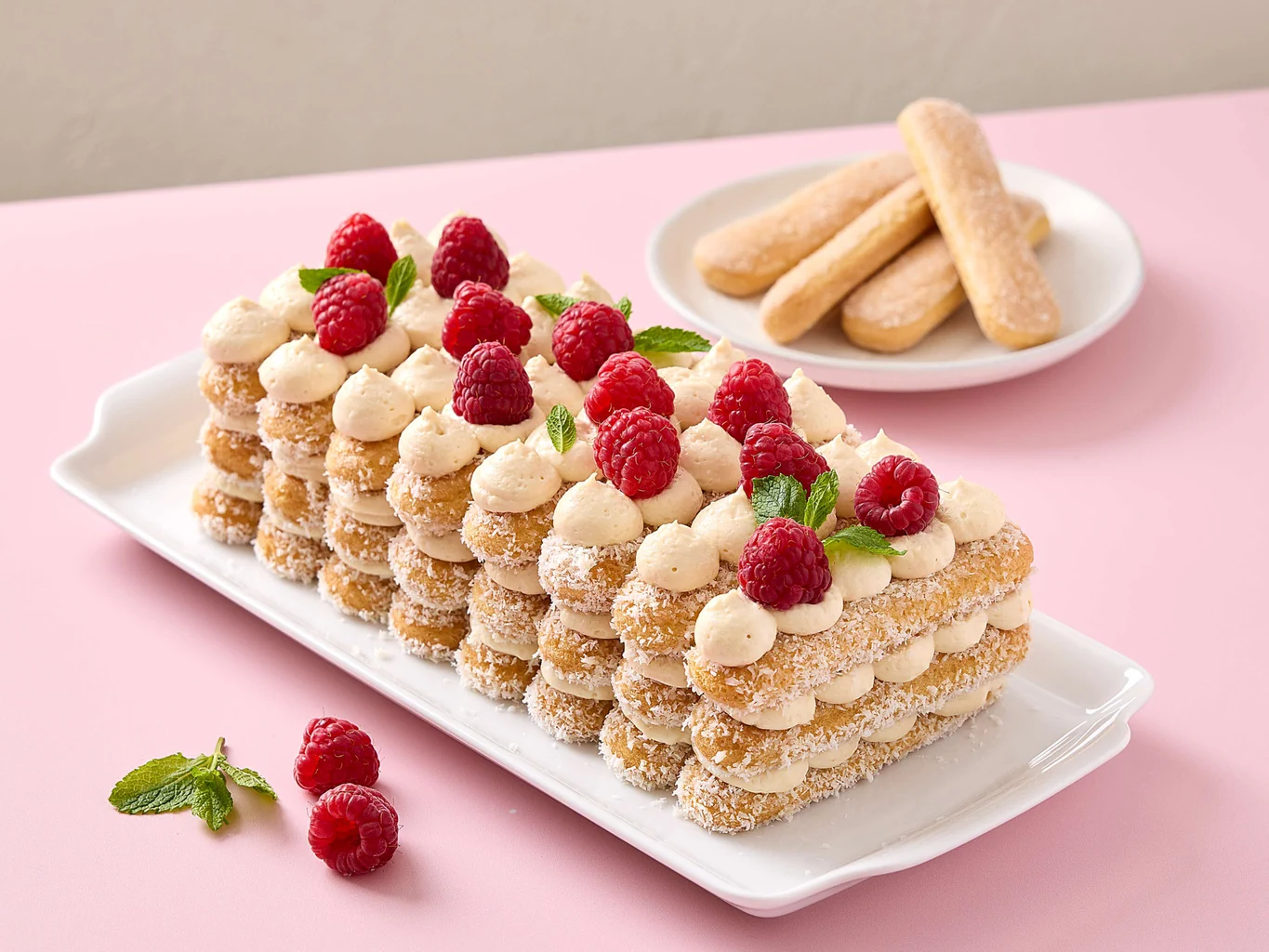 Kokos-Himbeer-Schnitte