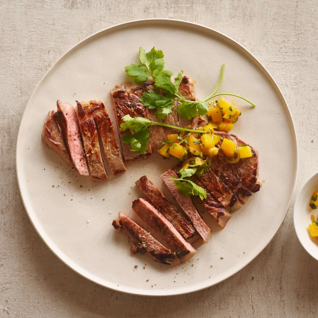 Entrecôte à la sauce curry-mangue