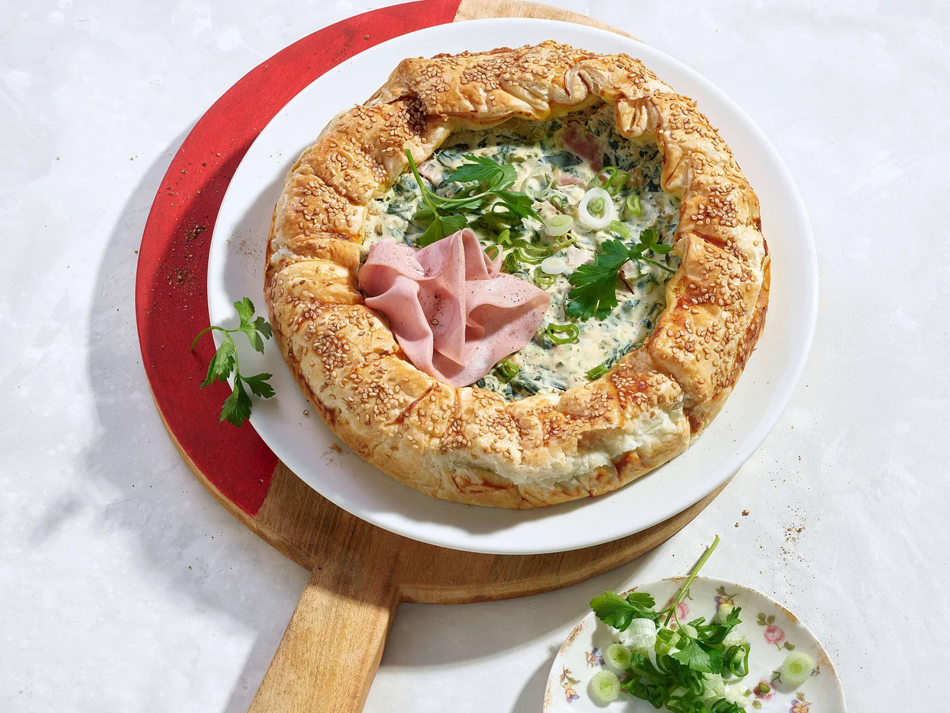 Quiche aux épinards à la mortadelle