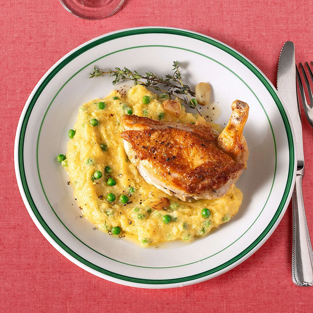 Poulet avec beurre au thym