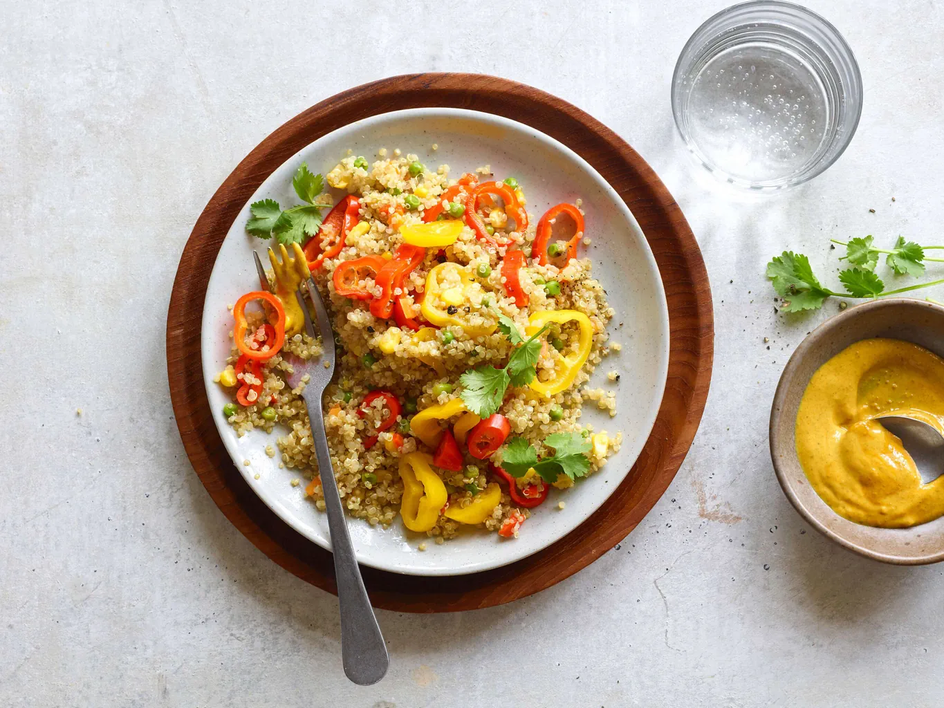 Quinoa già pronta con salsa al curry