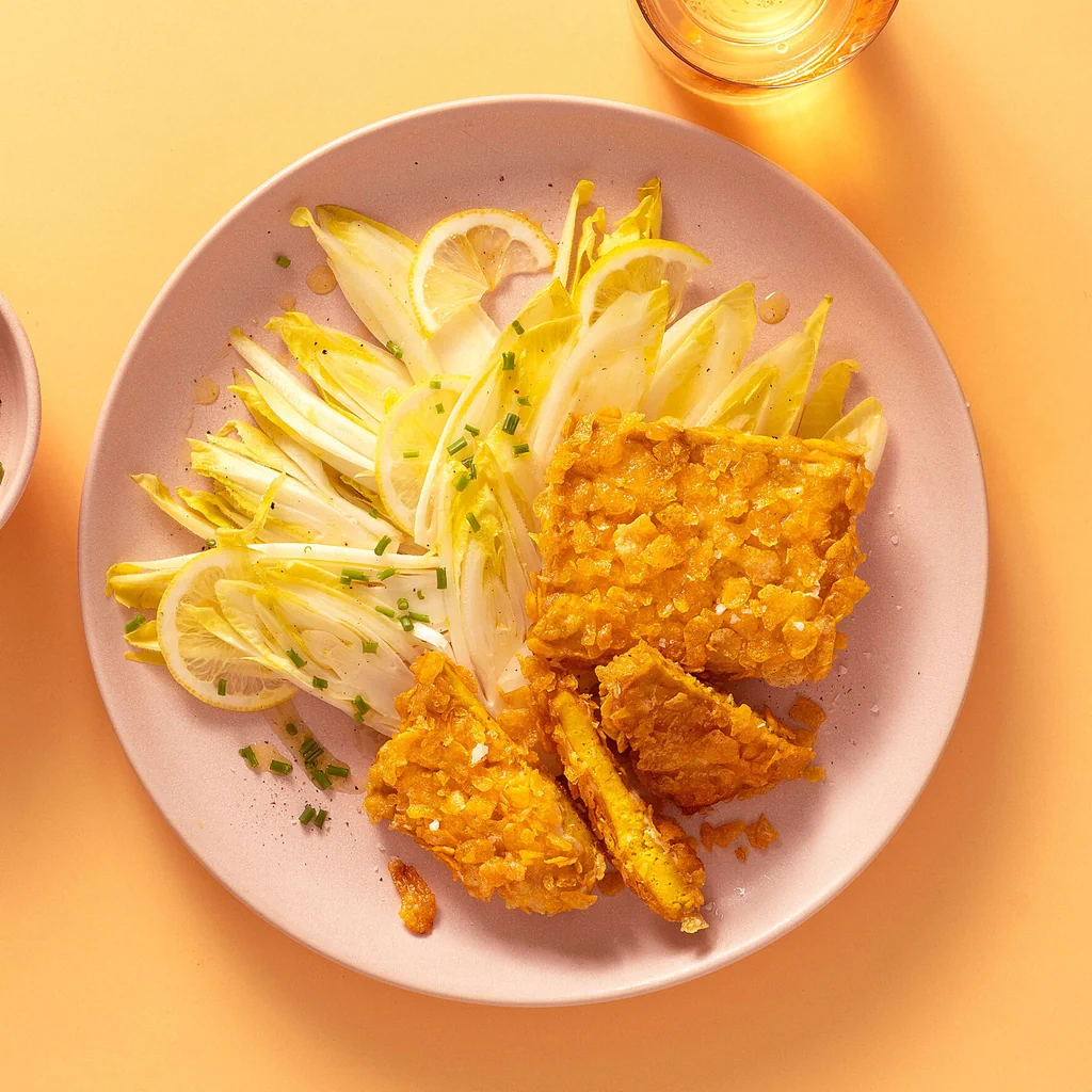 Tofu croustillant sur salade d'endives