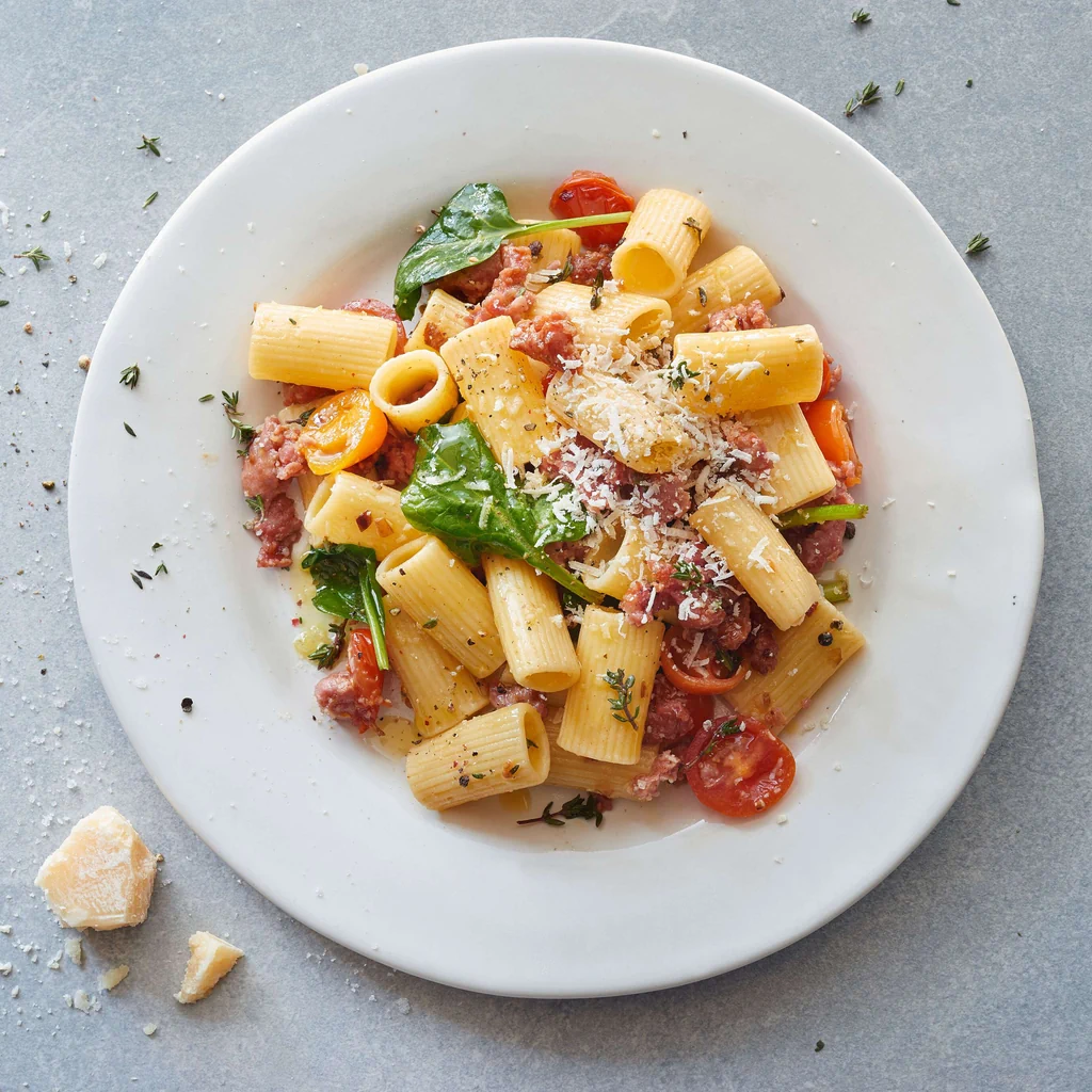 Rigatoni à la salsiccia