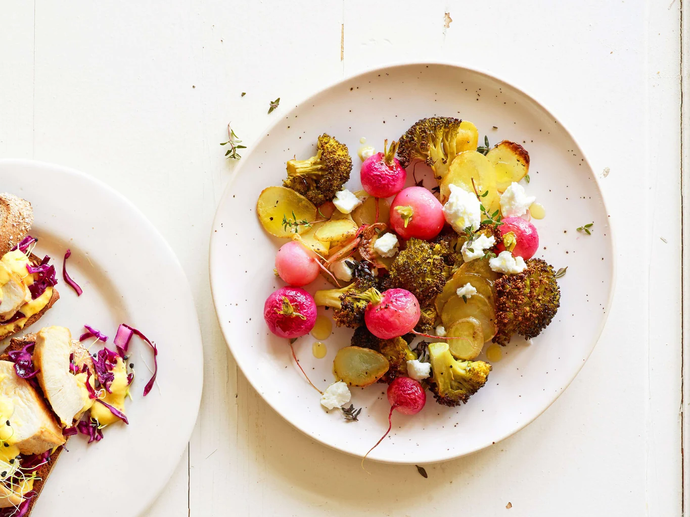 Légumes rôtis avec fromage de chèvre