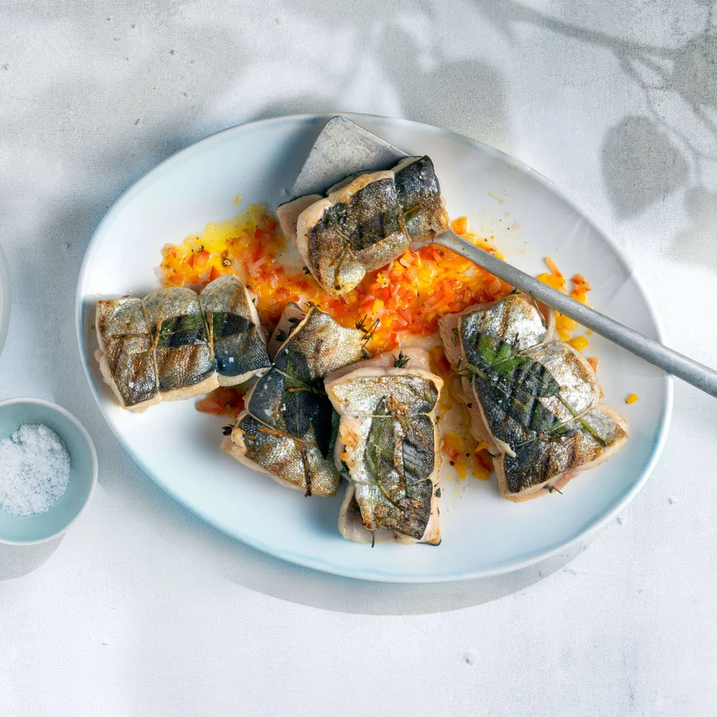 Forellenfilets mit Gemüse-Vinaigrette