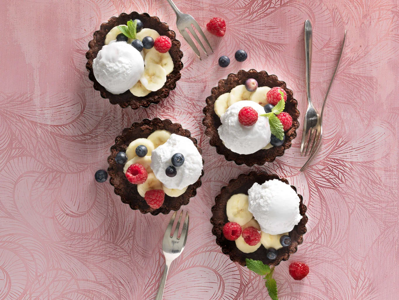 Tartelettes au chocolat avec glace
