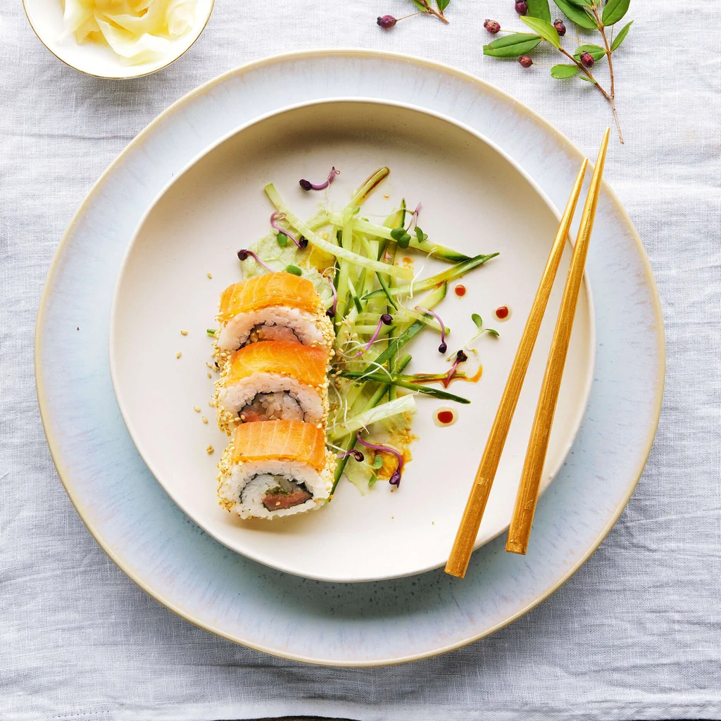 Sushis de saumon inside out