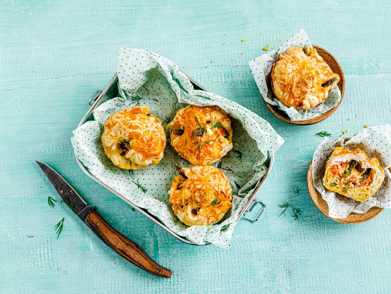 Blätterteig-Lachs-Muffins