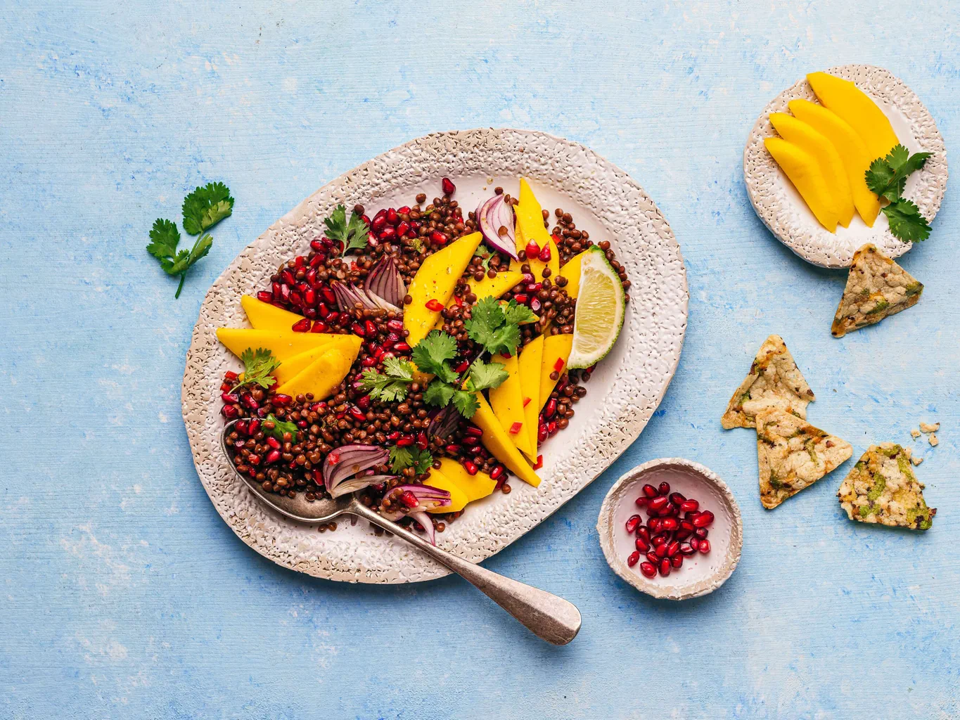Insalata di lenticchie nere e mango