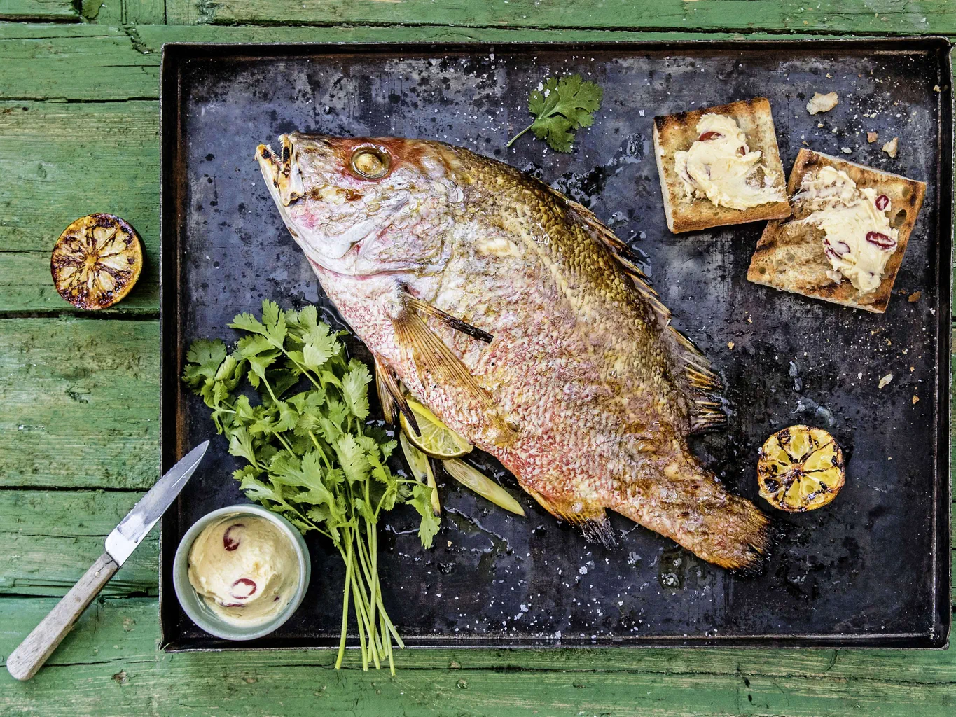 Red snapper con baguette allo zenzero