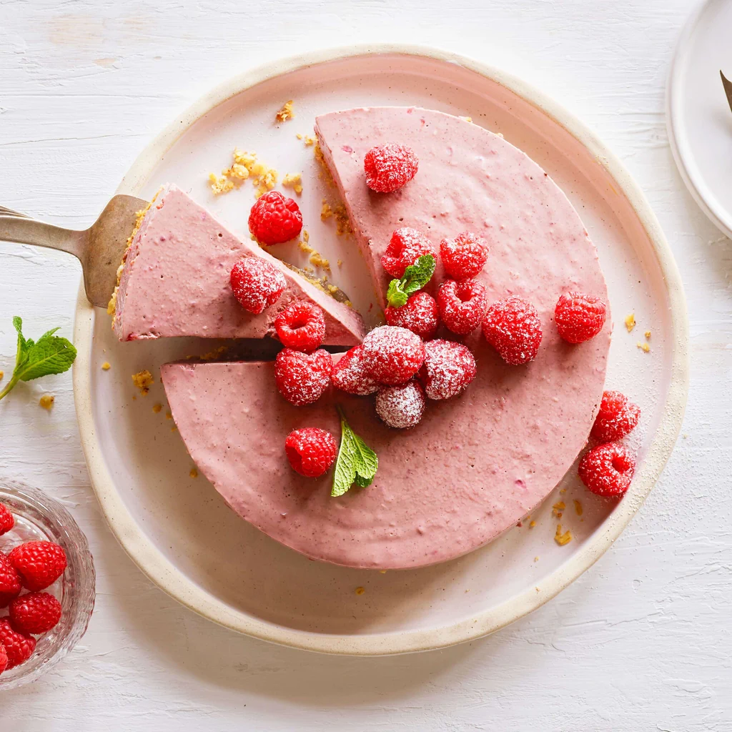 Cheesecake aux framboises et à l'açaï