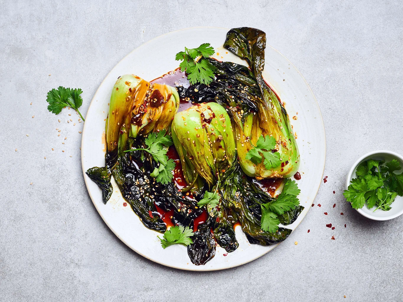 Pak choi in salsa teriyaki