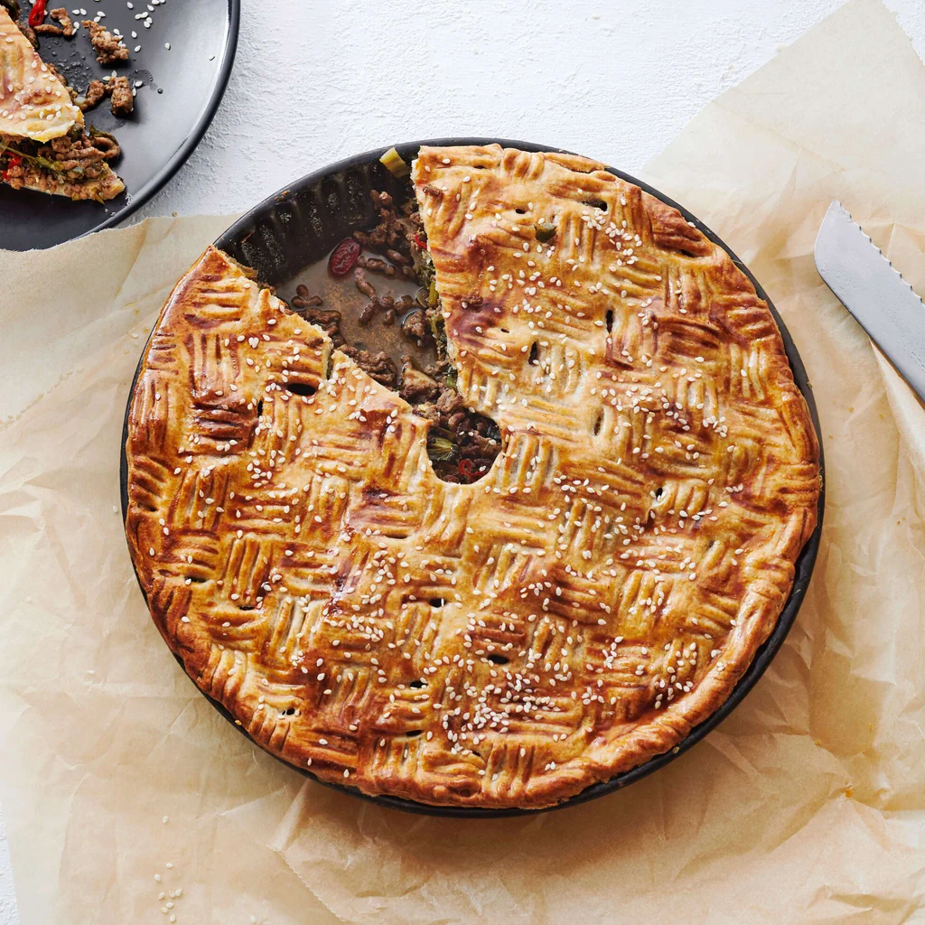 Tourte à la viande hachée et au pak-choï