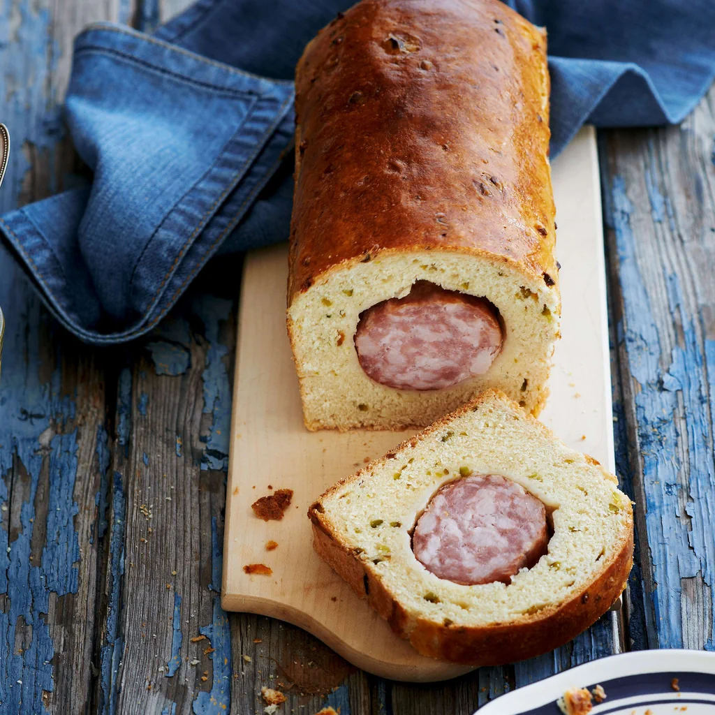 Saucisson en brioche pistachée 