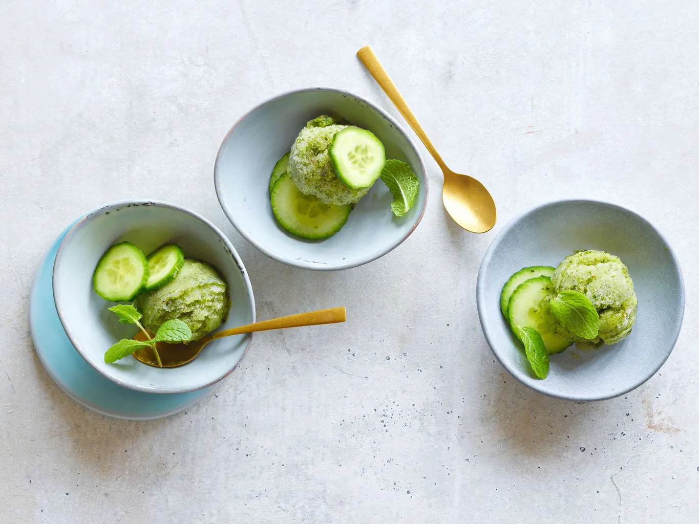 Sorbet au concombre, à la menthe et à la banane