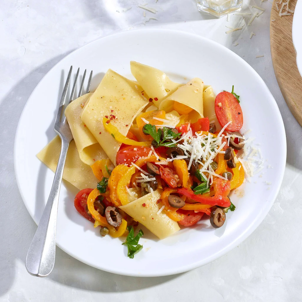 Maltagliati con peperonata