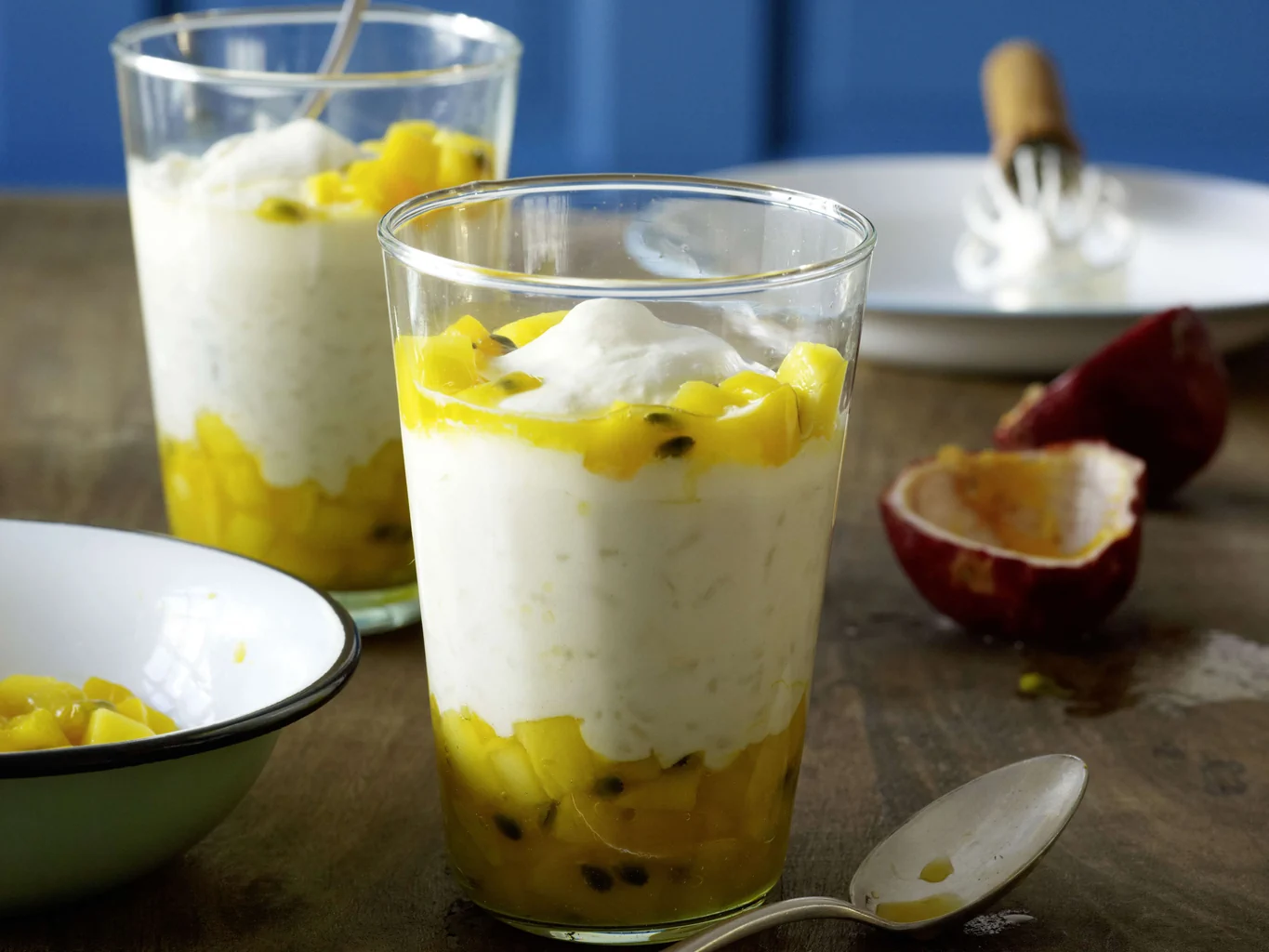 Verrine de riz au lait mangue et noix de coco