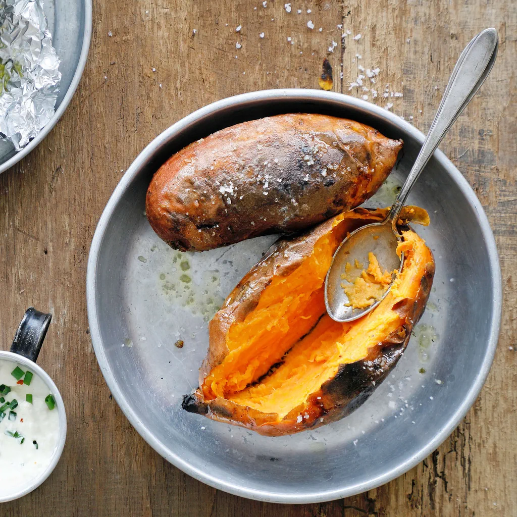 Patate douce à la braise