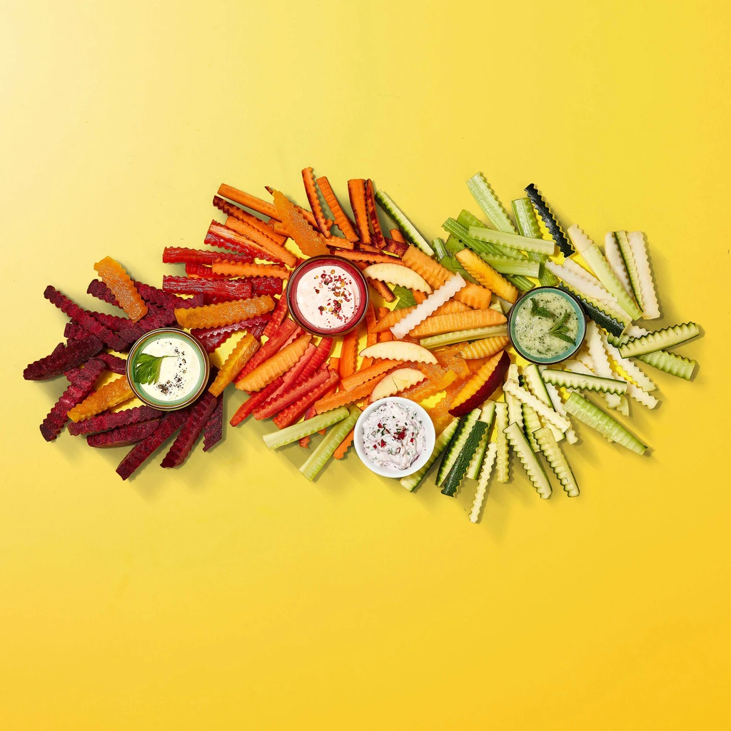 Stick di verdura e frutta con dip