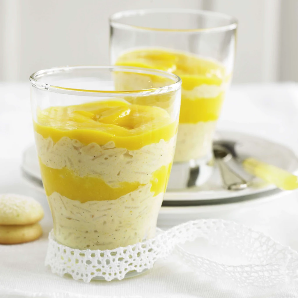 Riz au lait avec mangue